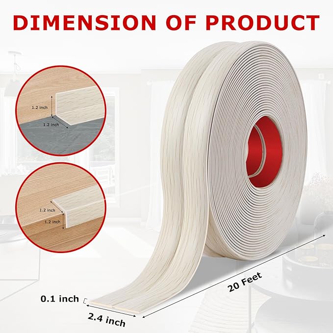 Flexible Wall Corner Protector Moulding Trim Peel and Stick Wall Corner Guards Edge Protector Self Adhesive Molding Trim Strip for Edge Ceiling (Beige Wood Grain, 2.4 in x 20 Ft)