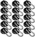 DIYMAG Black Magnetic Hooks, 110LBS Heavy Duty Neodymium Magnetics with Swivel Carabiner Hook,Great for Your Refrigerator and Other Magnetism Surfaces, Pack of 15