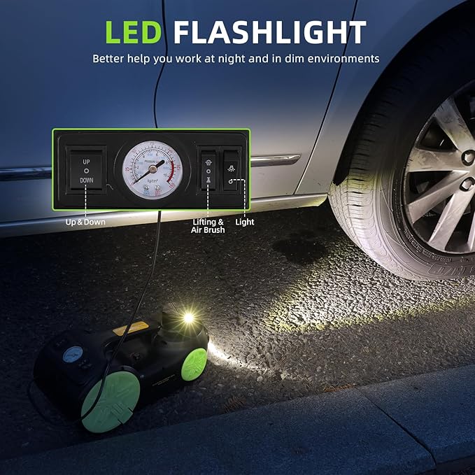 EFFIROSO Upgrade LED Light Electric Car Jack 5 Ton12V Hydraulic Jack Lift 5.9-20.8 Inch for SUV MPV Sedan Change Tires Garage Repair 11000 lbs