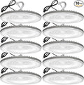 10 Pack 150W UFO Led High Bay Light,120VAC,5000K Daylight Commercial Bay Lighting,IP66 Waterproof,21050LM,650W MH/HPS with Plug Area Lighting for Warehouse/Shop/Workshop/Barn/Gym/Factory