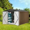 Outdoor Storage Shed,8x12 FT Metal Garden Shed with Lockable Doors & Slooping Roof,Updated Reinforced Door,Tool/Bike Sheds for Backyard, Patio, Poolside,Garage