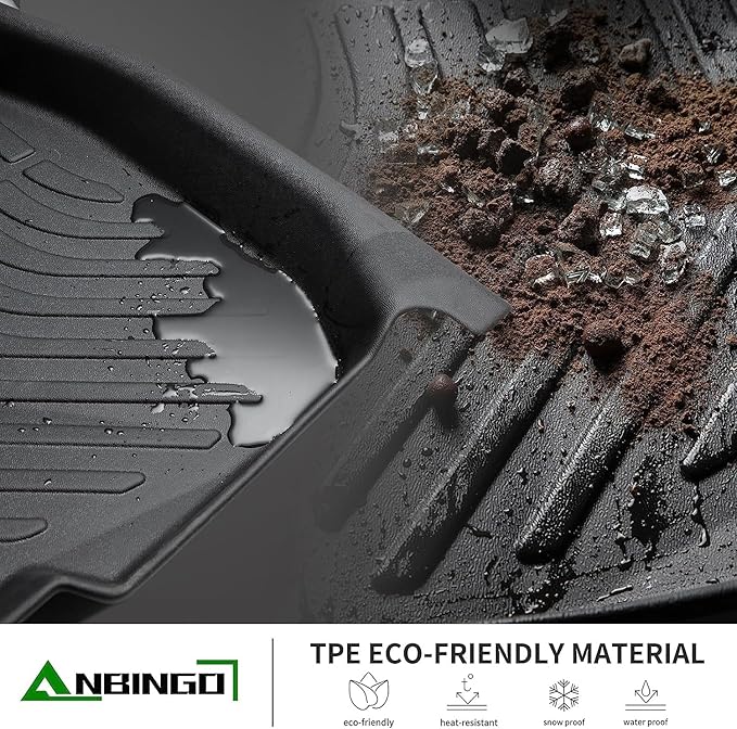 ANBINGO®Floor Mats Fit for Chevy Colorado (Crew Cab) 2023-2025/GMC Canyon All Weather Mats for Chevy Colorado TPE Car Mat Rugs for Chevy Colorado Rubber Trunk Carpet for Colorado Accessories