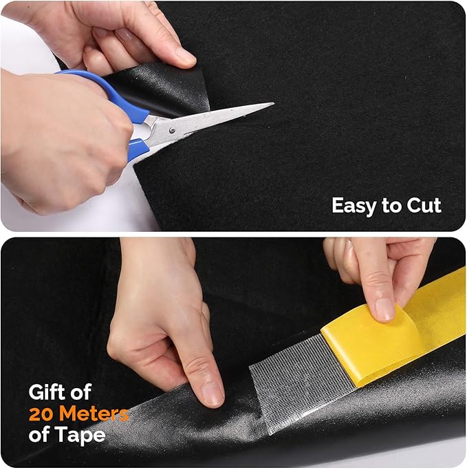 TUFFIOM 22' x 8' Oil Spill Mat with Tape,Garage Floor Mat for Under Car,Oil Absorbent Mat for Garage Waterproof,Oil Drip Change Parking Mat for Driveway,Reusable,Washable