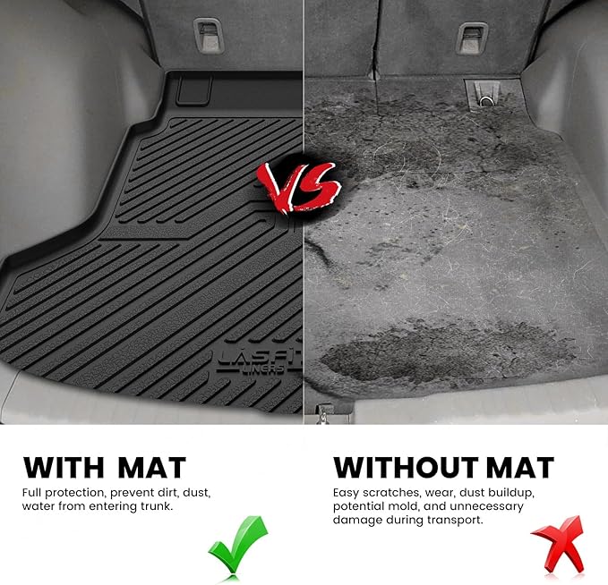 LASFIT Trunk Mat for Honda CRV 2012-2016, All Weather Custom Fit TPE Cargo Mat for CR-V 2012 2013 2014 2015 2016 Trunk Liner Trunk Tray Cargo Liner Cargo Tray, Black
