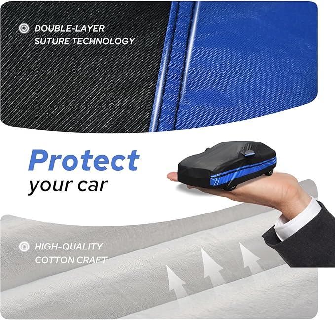 10-Layer for Toyota Corolla Car Cover Waterproof All Weather for Automobiles, Outdoor Full Exterior Covers Rain Snow UV Protection with Door Zipper, Fit for Toyota Corolla 2000-2024
