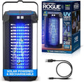 Rogue 2 in 1 Solar Bug Zapper Outdoor and Bug Zapper Indoor Plug in for Mosquito, Fly, Solar Powered & USB-C Rechargeable Camping Lantern, LED Flash Light, High Voltage, Trap Safe for Pets & Kids