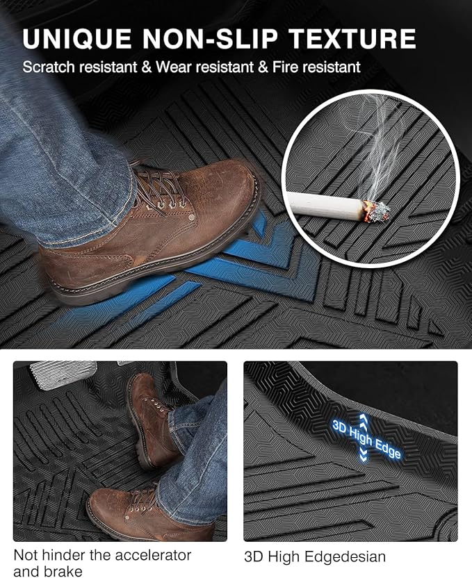 Powerty Floor Mats & Cargo Liner for 2019-2024 Subaru Forester Accessories Cargo Mats TPE All Weather Floor Liners Heavy-Duty Trunk Liners Trunk Mat 3PCS