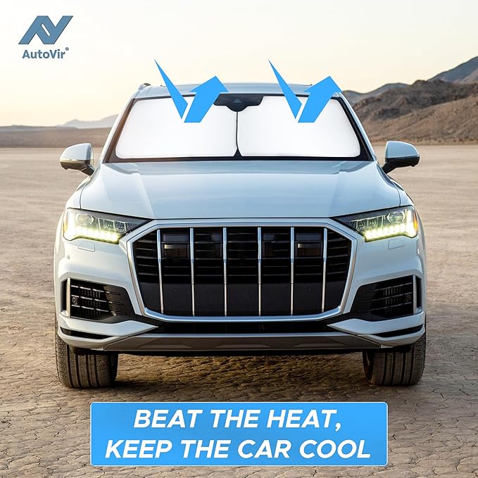 Car Windshield Sun Shade Foldable | Front Windshield Shade for Sun, Heat and UV Rays | Sunshade for Car Front Window and Interior Sun Protection | Medium (28 x 31 inches)