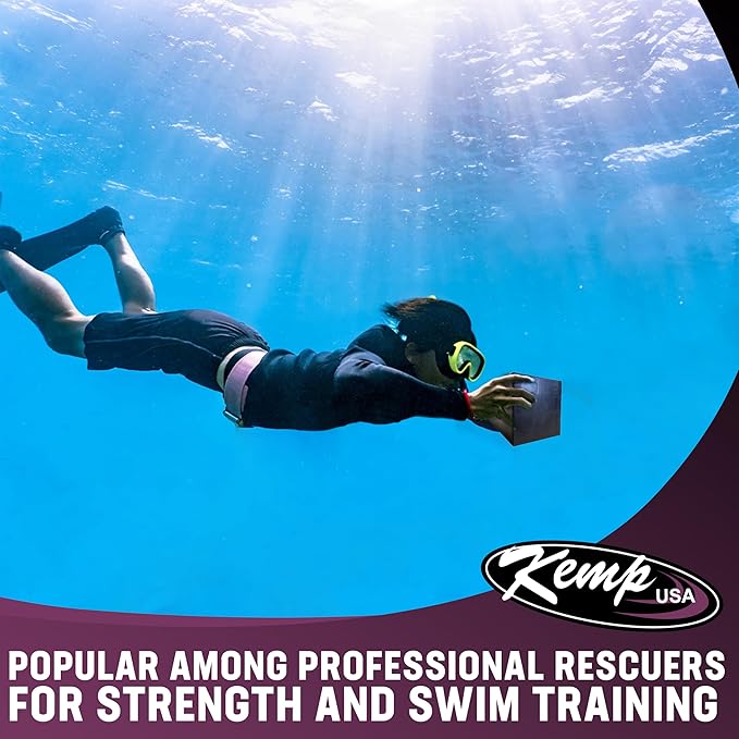 Kemp USA 10 lbs Rubber Diving Brick - Durable Water Brick for Lifeguard Training - Rectangular Dive Weight for Rescue Practice - Ideal Water Bricks for Strength Training - 10x4x4 Inches