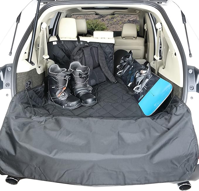 4Knines SUV Cargo Liner for Dogs, Trunk Mat for SUV, Durable Cargo Cover, Protector – Compatible with 60/40 Split Bench & Armrest Pass-Through, Waterproof, Machine Washable, Non-Slip (Large, Camo)