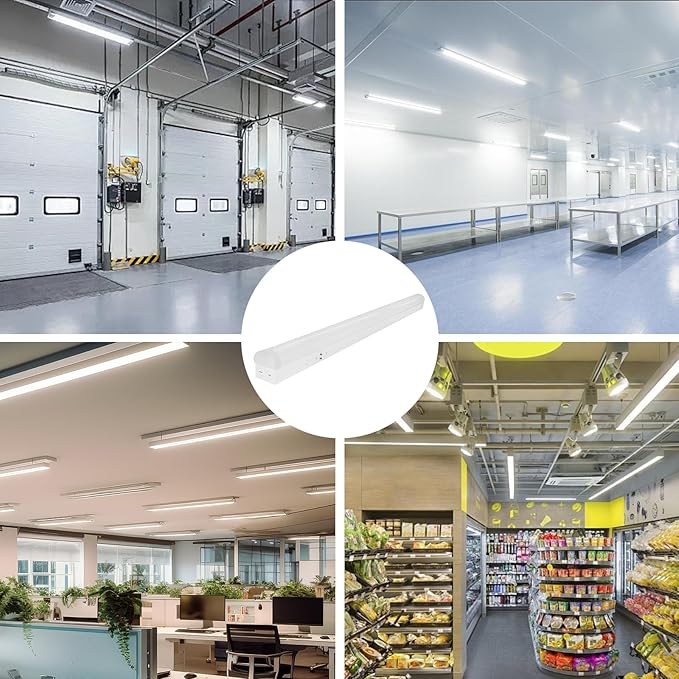 4FT LED Linear Strip Light Fixture, 4 Foot LED Shop Lights 40/32/24W 35/40/5000K CCT Selectable,Surface Mount and Hanging Ceiling Lighting Fixture for Garage, Warehouse, Workshop, Supermarket (4)
