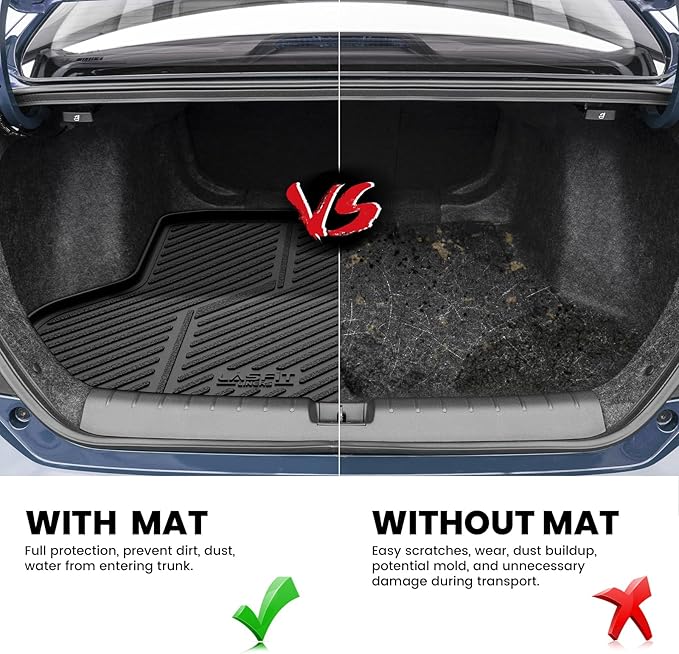 LASFIT Trunk Mat for Honda Civic Sedan 2016-2021, All Weather TPE Custom Fit Trunk Liner Trunk Tray Cargo Mat Cargo Liner Cargo Tray (Not for Hatchback/Coupe)