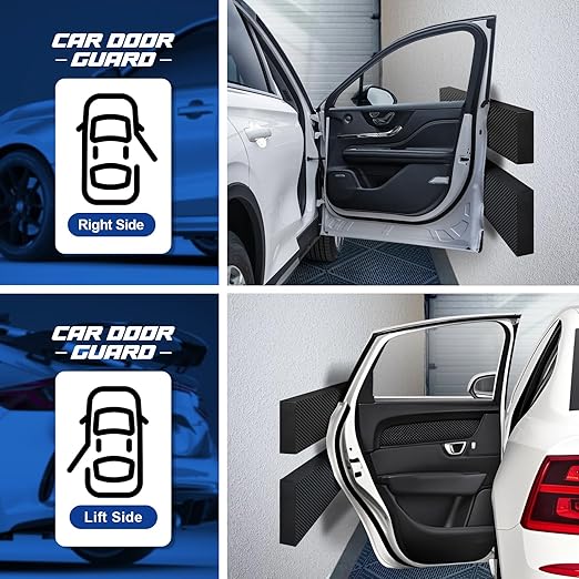 Spurtar Garage Wall Protector, 2 Pack Garage Car Door Protector and Mesh Fabric Thick Adhesive Padding, Resilient EVA Foam Car Door Bumper Guards for Parking Aid, 15.7" x 5.9“x 3/4"