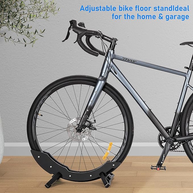 CXWXC Bike Floor Stand - Bicycle Parking Stand Fit 16"-29" Wheel, Adjustable Bike Floor Rack Stand for all 30-80mm Wide Tires