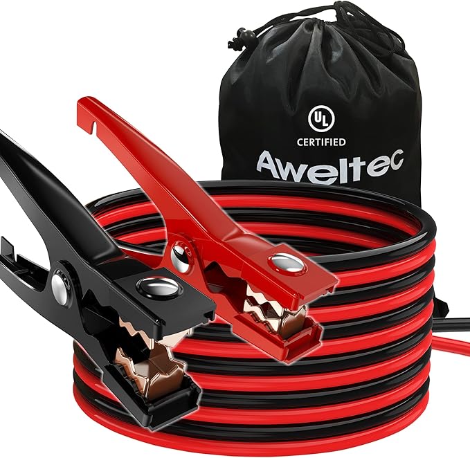 Jumper Cables for car, UL-Listed 8 Gauge 12 Feet Heavy Duty Booster Cables with Carry Bag (8AWG x 12Ft)