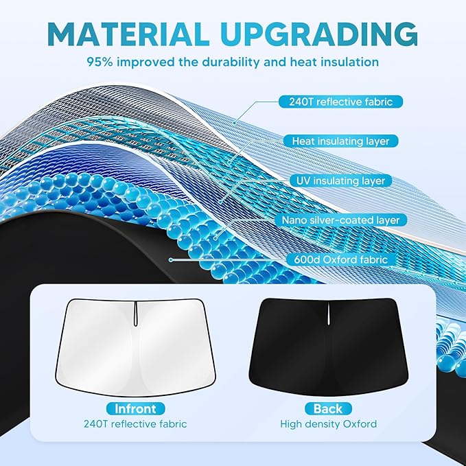 Cartist Windshield Sun Shade Fits for Subaru Forester 2019-2025 2026 Car Sunshade for Forester Accessories Foldable Sun Shade