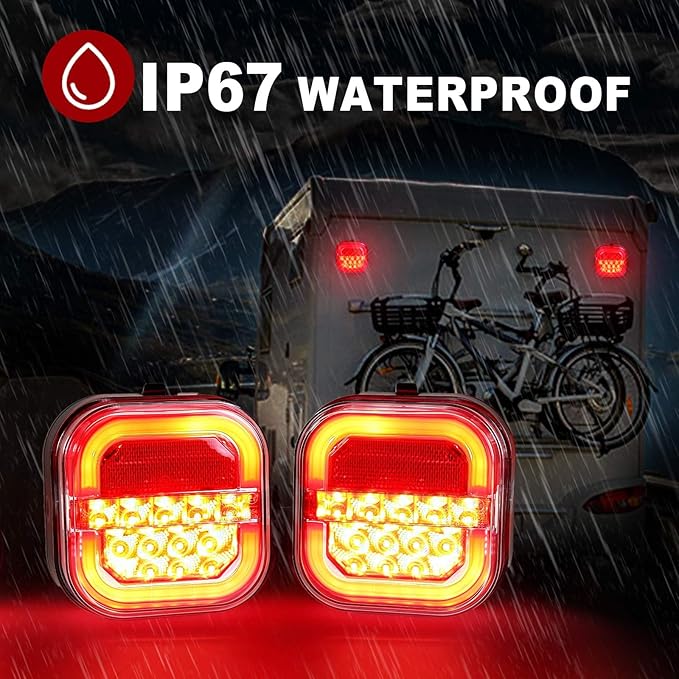 Agrieyes Halo Wireless Trailer Lights, 2 Mounting Options Magnetic Trailer Light for Towing, Portable LED Tow Lights Kit for Trucks, Boat, RV
