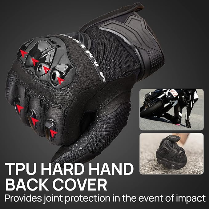 ILM Motorcycle Gloves for Men and Women Touchscreen Riding Gloves Motorbike Motocross Dirt Bike ATV Model-WD01