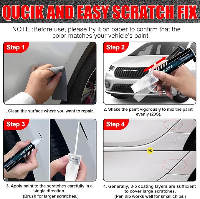 Car Touch Up Paint(Red Hot(PR6/ZR6)) for Chrysler, Car Paint Scratch Repair Kit, Quick & Easy Solution to Repair, 2 in 1 Scratch Remover Pen with 2PCS Disposable Micro Applicators