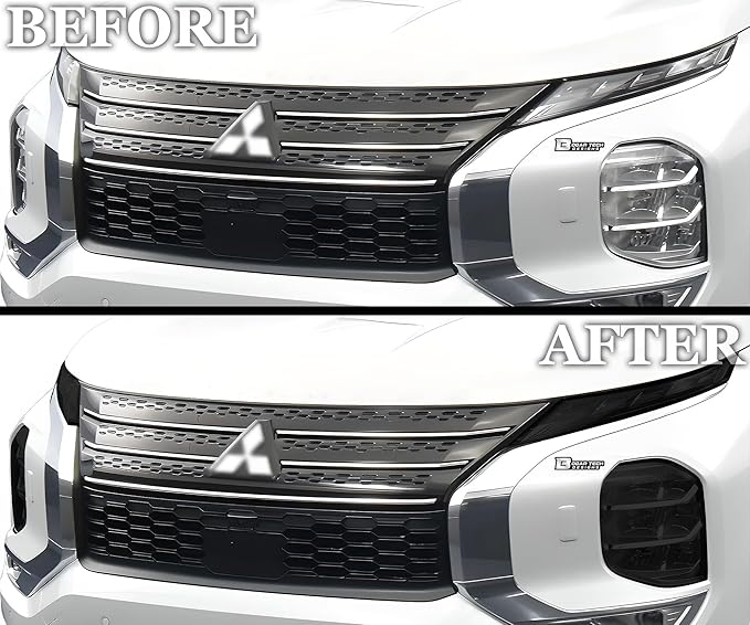 BOGAR TECH DESIGNS Full Headlight Taillight Tint Kit Compatible with Mitsubishi Outlander 2022-2025, Dark Smoke