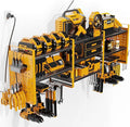 Power Tool Organizer with Charging Station Wall Mount, 3 Layer Expanded Heavy Duty Garage Organization, 48.8 Inch Length Garage Tool Storage, 4 Drill Slot, 16" Standard Hole, Yellow