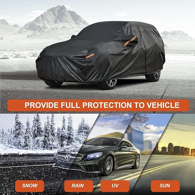 Kayme 7 Layers SUV Car Cover Custom Fit for Subaru Outback (1994-2025) Waterproof All Weather for Automobiles, Outdoor Full Cover Rain Sun UV Protection.Black