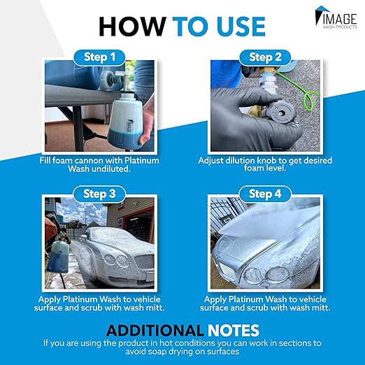 Image Wash Products - (1-Gallon Platinum Wash Car Soap – Car Wash Foam Soap for Foam Cannon & Pressure Washer | High Gloss RV/Truck Wash Soap | Bubble Gum Scent, Detailer Grade Car Soap