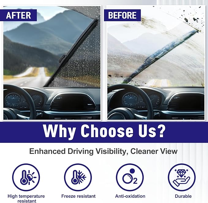 AJK Front Windshield Wiper for Chevrolet Bolt EV 2017 2018 2019 2020 2021 2022 2023 (Not for Bolt EUV), Original Equipment Back Window Wipers Blades, Conventional, Vehicle Specific Fit, Pack of 3
