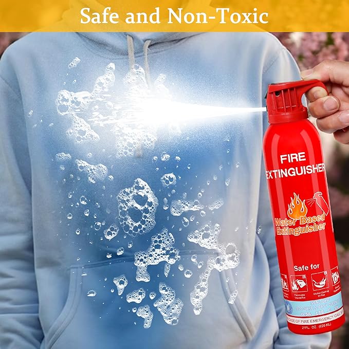 Fire Extinguisher for Home with Mount, 2 Pack Upgraded 8-in-1 Portable Fire Extinguishers For Vehicle Car Boat Marine Kitchen Emergency Supplies, Water-Based Extinguisher For A, B, C, K Fire Types