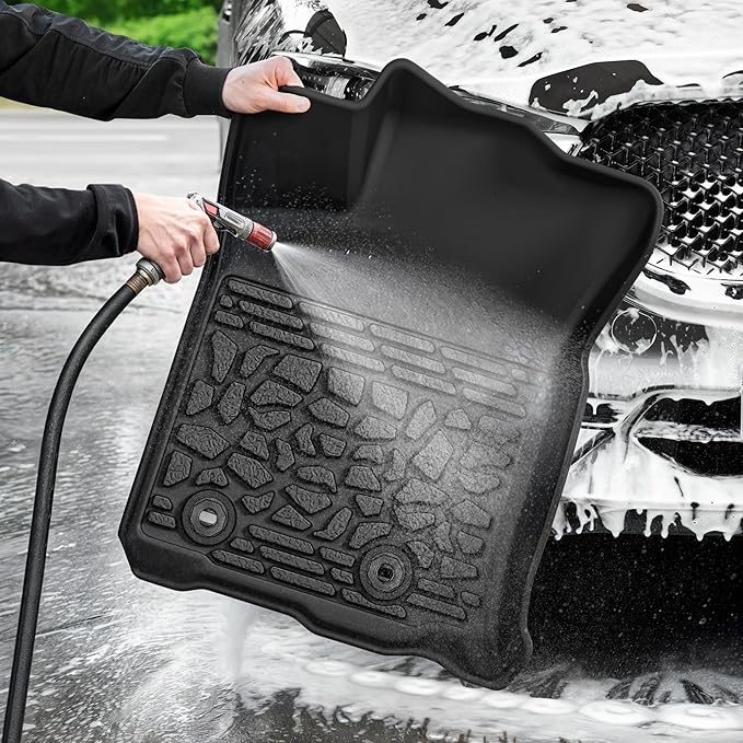 AUTOSAVER88 Floor Mats Fit for Toyota Tacoma Double Cab 2023-2018 (Automatic), Custom Fit for TPE All Weather Car Liners, Automotive 1st & 2nd Row Liners Car Mats Set Interior Accessories, Black
