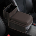 JEYODA Upgraded Car Armrest Cover,Premium Leather Car Armrest Cover Cushion with Storage Holder, Caddy for car (brown)