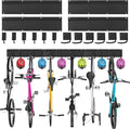 Sinoer Bike wall mount, Bicycle Wall Bracket for 6 Bike+6 Helmets, bike racks for Garage/Home, Vertical Cycling Hanger, Holder for Road Bicycles - 4 Rails