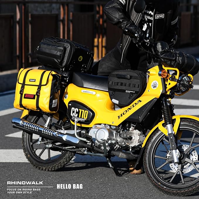 HUNTVP Motorcycle Saddlebags 15L Saddle Bags Motorcycles Single Side Pannier Bag Waterproof Motorcycle Tail Bag Portable Multifunctional Shoulder Bag (Black)