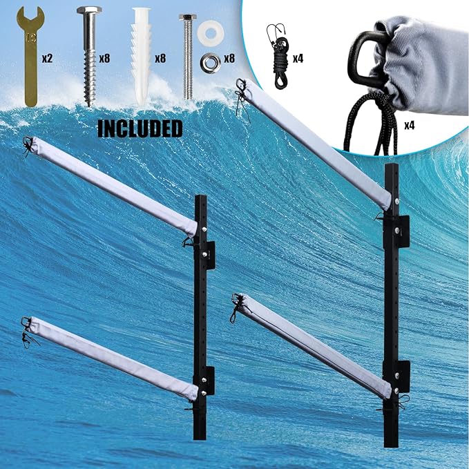 Kayak Storage Rack, Heavy Duty Freestanding Sup Storage Stand for Outdoor Use, Storage Rack for Kayaks, SUPs, Canoe and Paddleboard,…