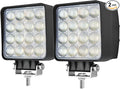 2PACK 48W LED Work Lights 12/24 Volt 5500LMS 4.3INCH Wide Ultra Bright Square LED Flood Light, 5D Lens Waterproof Led Pod Lights for Truck Tractor Off Road ATV UTV Boat Golf Cart
