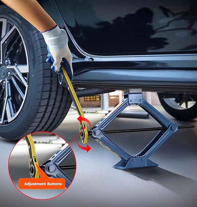 Car Jack Kit, 2.5 Ton (5511lbs), 16.5'' Portable Non-Slip Scissor Lift Jacks, Car Jack 8 Piece Set with Ratchet and Tire Replacement Kit for Sedan, MPV, SUV