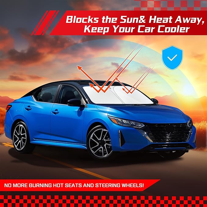 ARISMOTOR Windshield Sun Shade for Ni-ssan Sentra Sedan 2020-2025, Custom Fit Foldable Front Window Sunshade Sun Visor Protector, Block UV Rays Keep Your Car Cooler