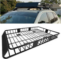 ECOTRIC 67" x 39" x 5.1'' Universal Roof Rack Cargo Carrier Basket with Extension Heavy Duty Steel Car SUV Top Luggage Storage Holder Basket for Travel 550LBS Weight Capacity
