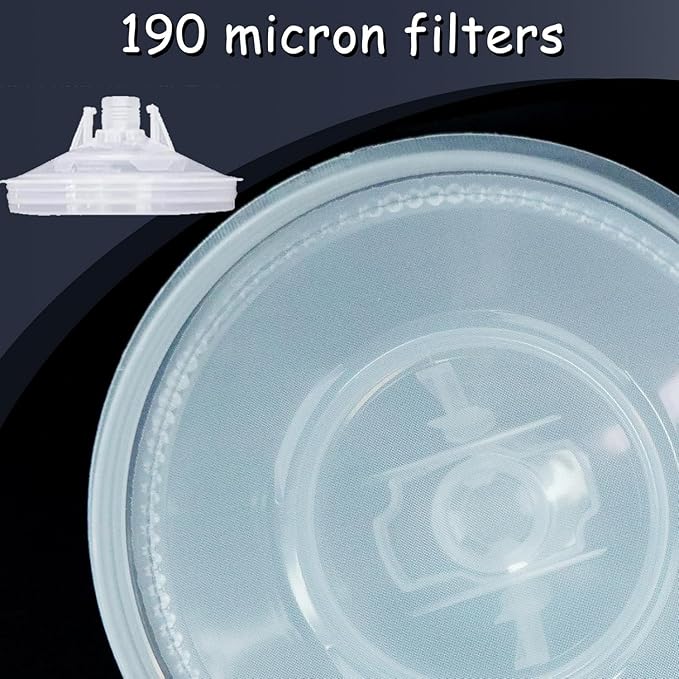 Disposable Paint Sprayer Mixing Cup for Automotive Paint Gun, HVLP Paint Spray Paint Gun 6 Ounce (160ml) Kit with 50 Cups and Lids System, 1 Hard Cup with Retainer Ring and 10 Plugs