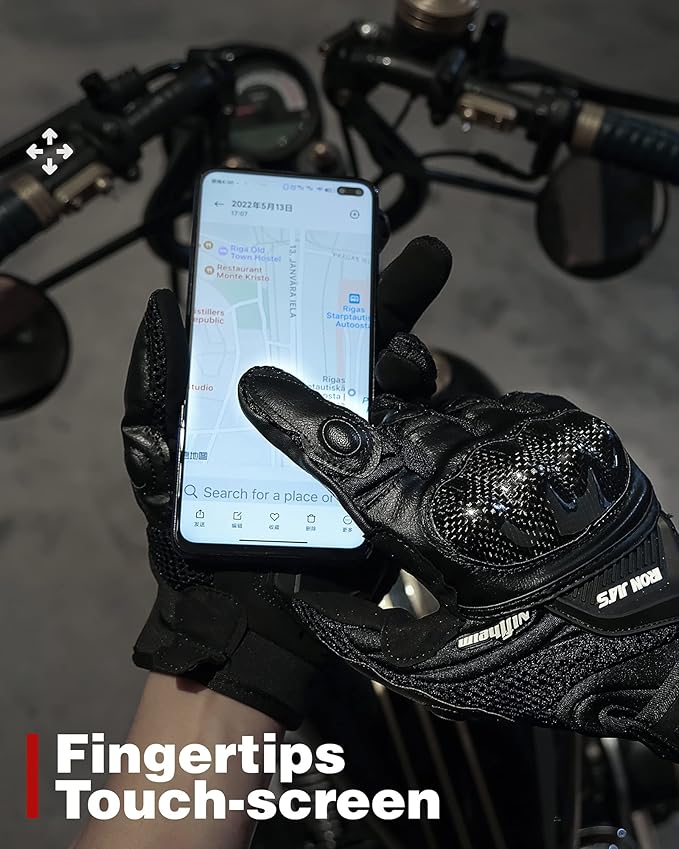 Motorcycle Gloves Touch Screen for Men Women Padding Hard Knuckle Cycling Motorbike ATV Hiking Riding Climbing Glove