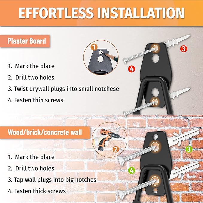 HUHOLE 14PC Garage Hooks Heavy Duty, Utility Garage Storage Hooks, Wall Mount Hook with Anti-Slip Coating for Hanging Ropes, Bikes, Ladders and Bulk Items
