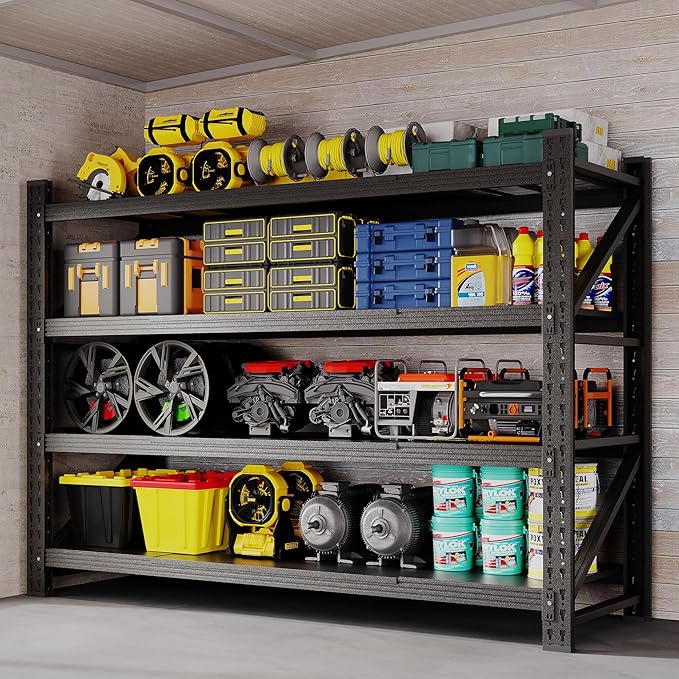 60" W Storage Shelves 5000lbs Garage Metal Shelving Heavy Duty Garage Shelves Adjustable Storage Shelves for Industrial, Factory, (60" W X 24" D X 70" H)