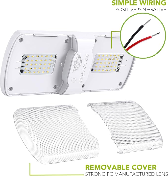 Leisure LED 5-Pack RV LED Ceiling Double Dome Light Fixture with Built in Dimmer Interior Lighting for Car/RV/Trailer/Camper/Boat 12V Natural White 4000-4500K 620 Lumen (5-Pack)
