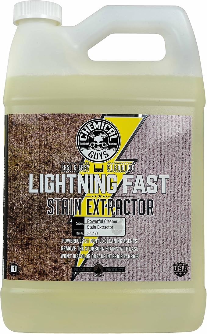 Chemical Guys SPI_191 Lightning Fast Carpet and Upholstery Stain Extractor,(Fabric, Upholstery, & Carpet), Safe for Cars, Home, Office, Furniture & More, 128 fl oz (1 Gallon), Fresh Scent