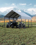 13'x16'x11' Metal Carport, Steel Heavy Duty Car Ports for All-Weather, for Cars, Motorcycles, ATV, or Boats, N.W. 500 Lbs