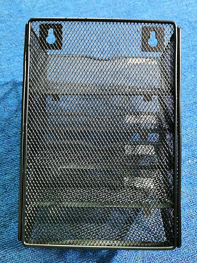 5-Tier Wall Mount All Metal Sandpaper Organizer, Hanging Sandpaper Storage Rack Holder for 5" & 6" Sanding Discs, Woodworking Tool Box Accessories (Black)
