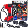 Bullseye Pro Automatic Digital Tire Inflator 150 PSI Max w/Gauge Display Screen & Pre-set Pressure in KPA, PSI, BAR, kg/cm, Built-in LED Lights, Rechargeable, Air Compressor, Car Tire Pump