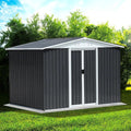 8x6 FT Outdoor Metal Storage Shed with Updated Frame, Waterproof Durable Garden Sheds w/Lockable Sliding Doors and Vents, All-Weather Shelter Tool House for Backyard, Patio, Lawn, Grey