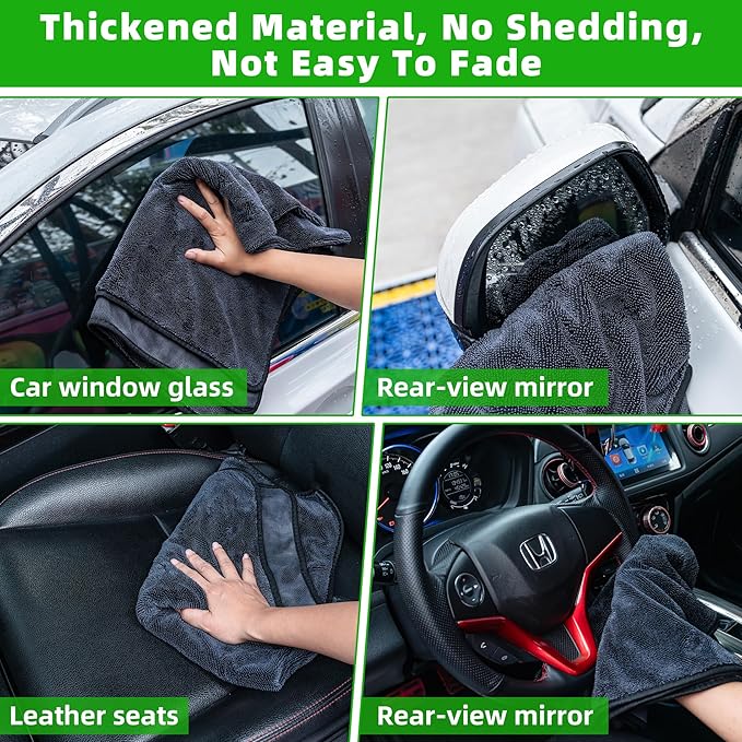 CADONO Huge Microfiber Car Drying Towel, Ultra Absorbent Microfiber Cleaning Cloth for Cars, No Streaks, Scratches, or Water Spots (36"x 24", 1300GSM)