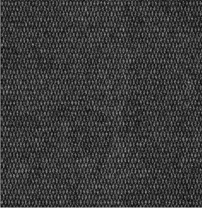 Ottomanson Mud Mat 2' x 2' Entryway Rug - Non-Slip Scraper Doormat for Muddy Paws, Dirt Trapping Indoor/Outdoor Mat for High-Traffic Areas, Kitchen, Garage, Patio, Black